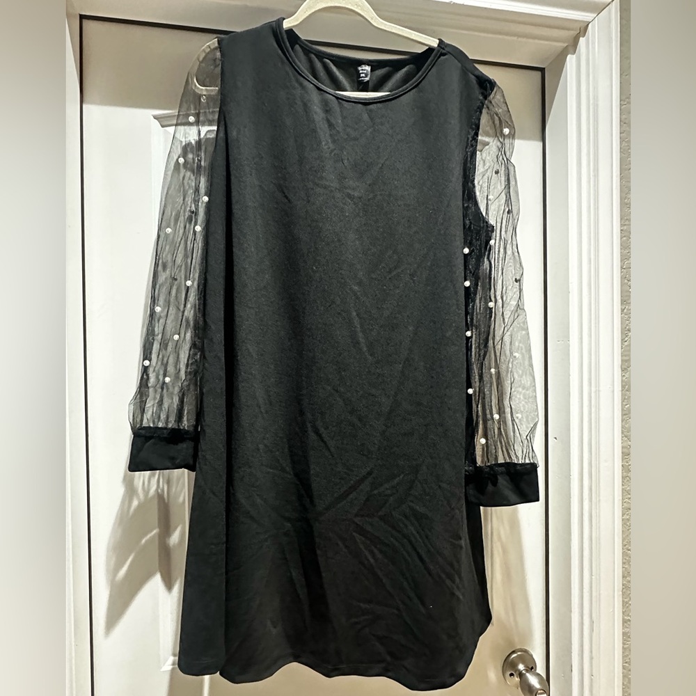 SHEIN Black Dress with Pearls